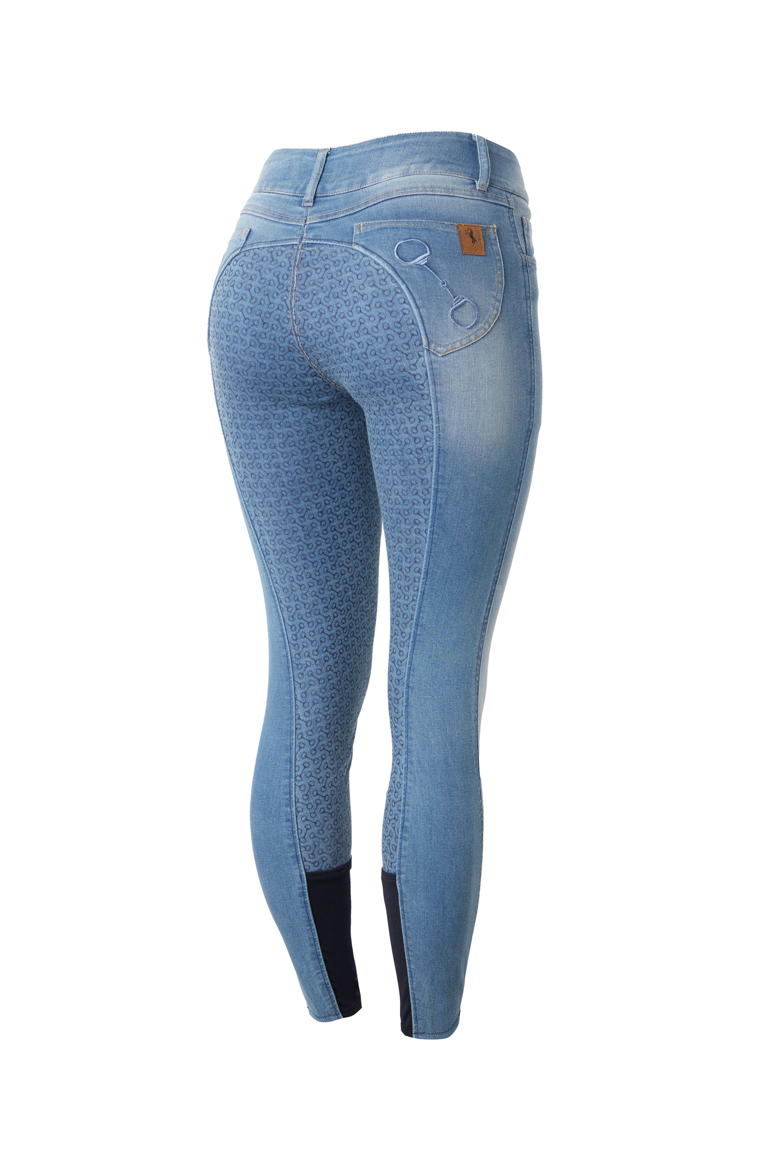 Horze Kaia Women's High Waist Denim Silicone Full Seat Breeches