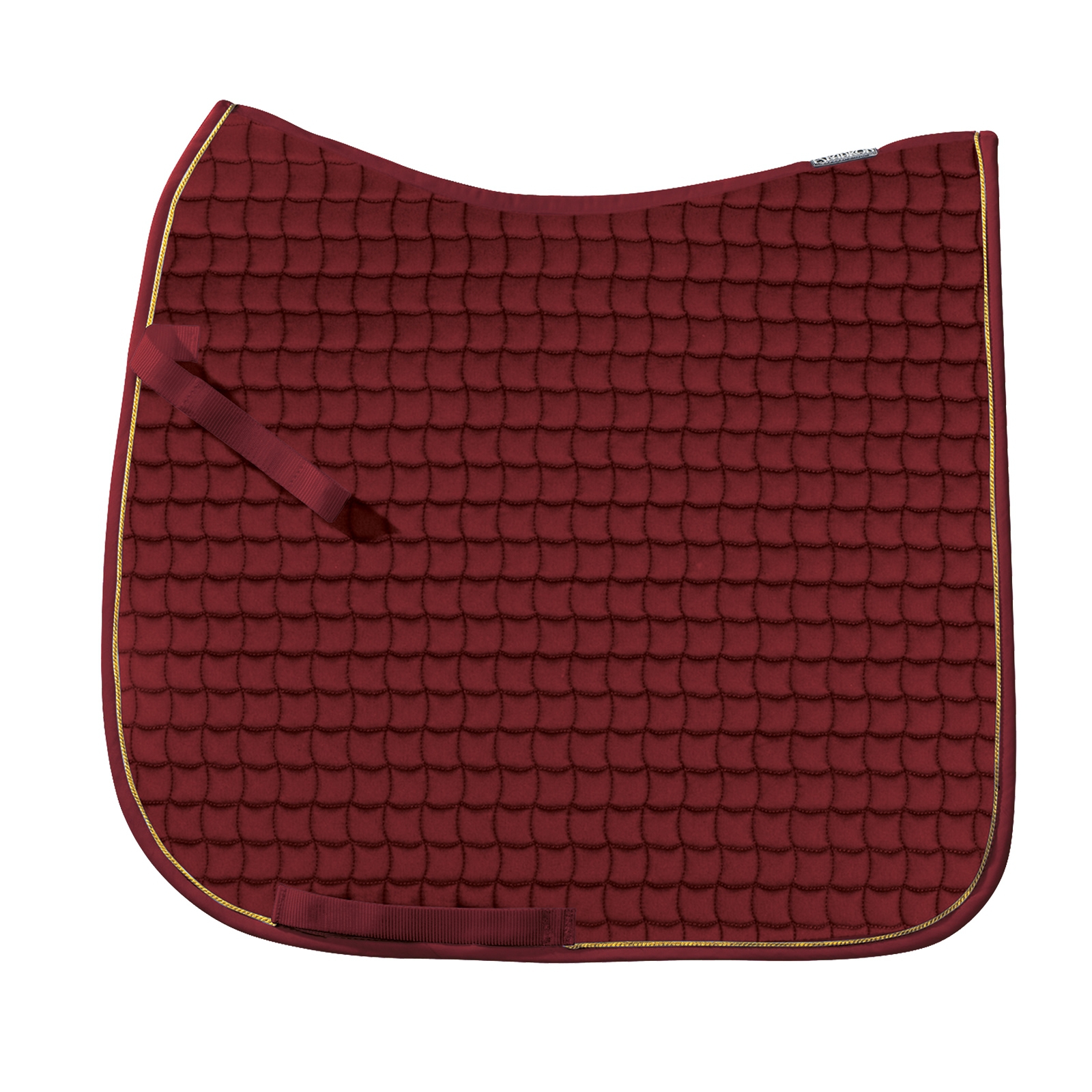 Burgundy Dark Red Eskadron Cotton Gold Dressage Saddle Pad