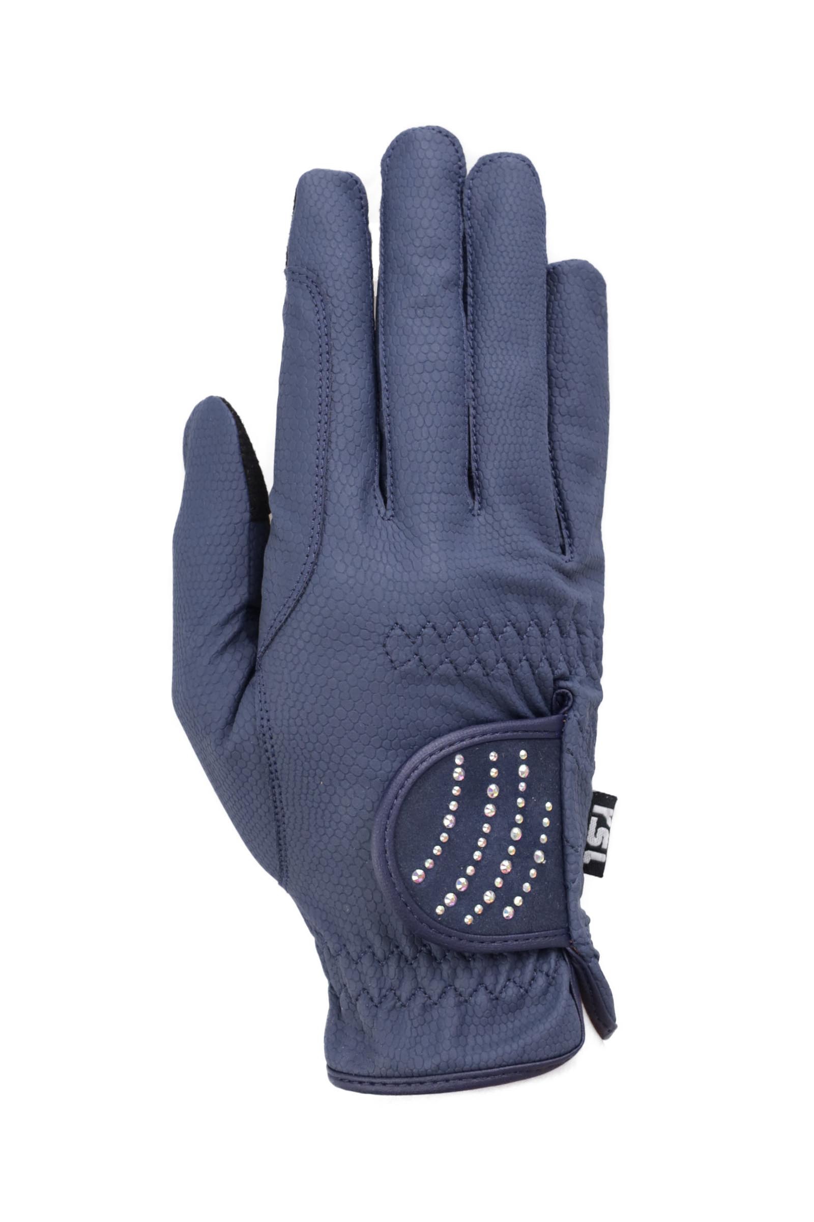 Navy RSL Dubai Riding Gloves With Color-Adapting Glitter Stones