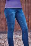 Dublin Shona Women's Full Grip Silicone Print Denim Breeches