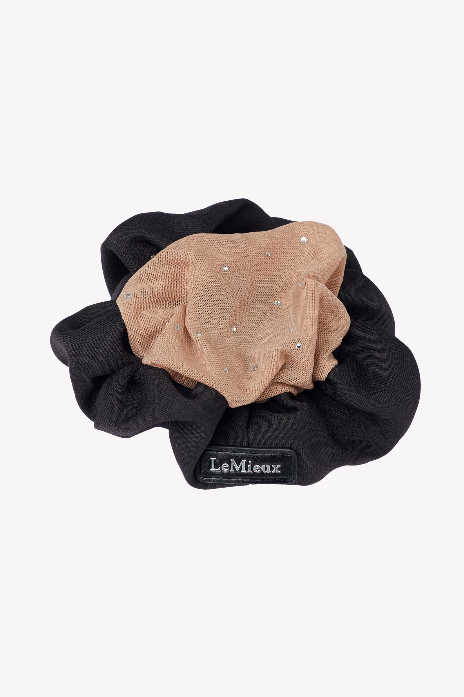 Black/Blonde LeMieux Scrunchie with Crystal Hair Net