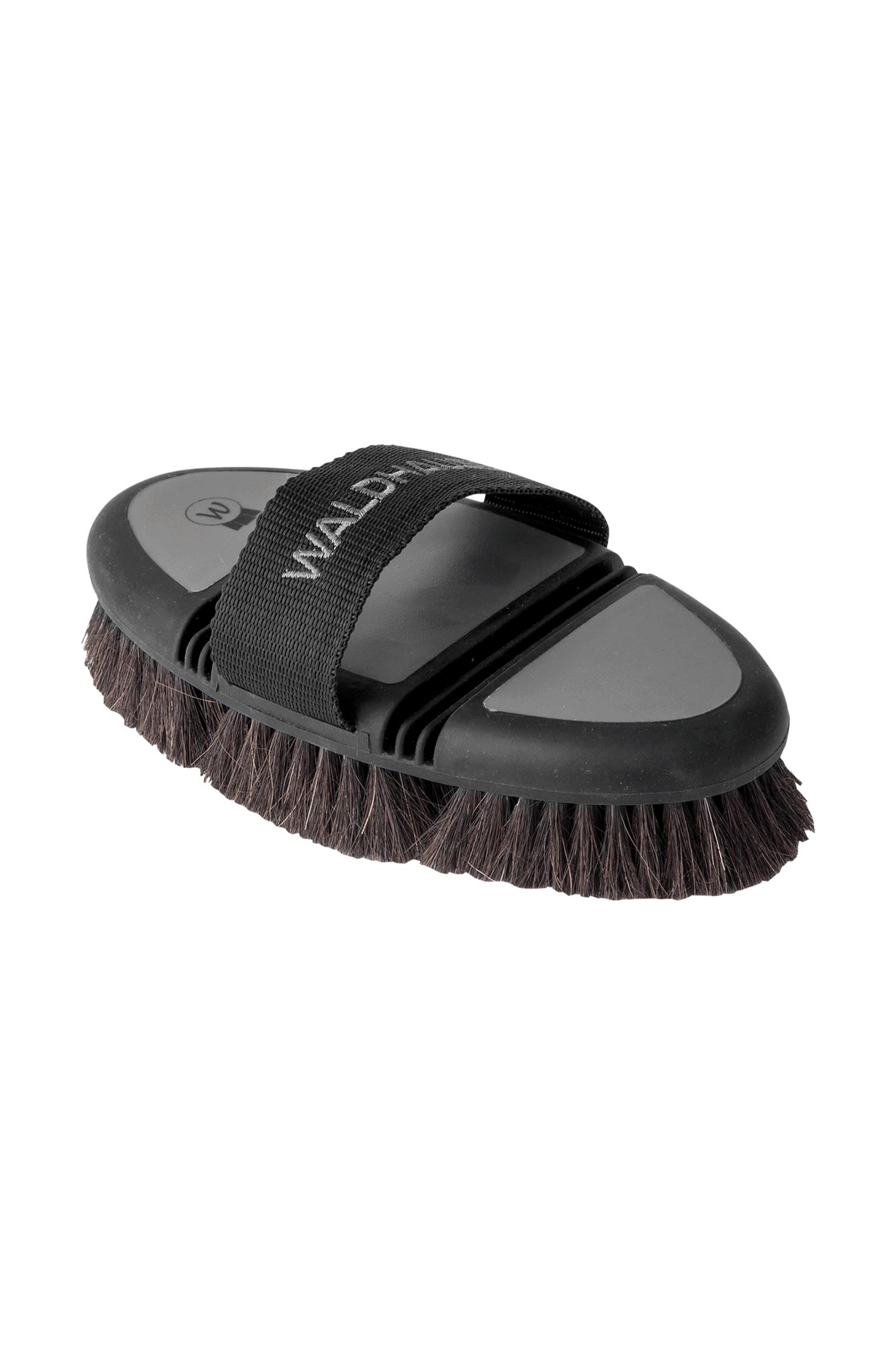 Black/Grey Waldhausen Flex Body Brush With Horse Hair Bristles