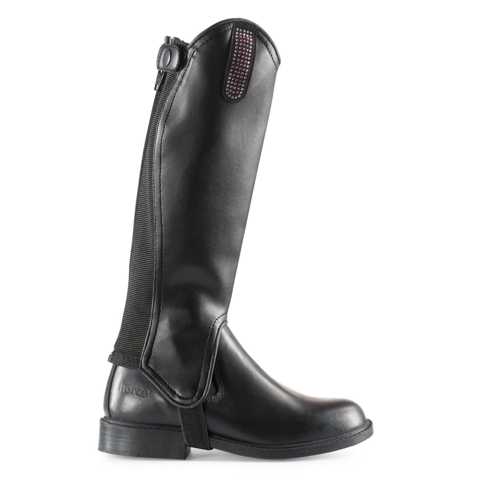 Horze Kids PU Leather Chaps with Bling Loop