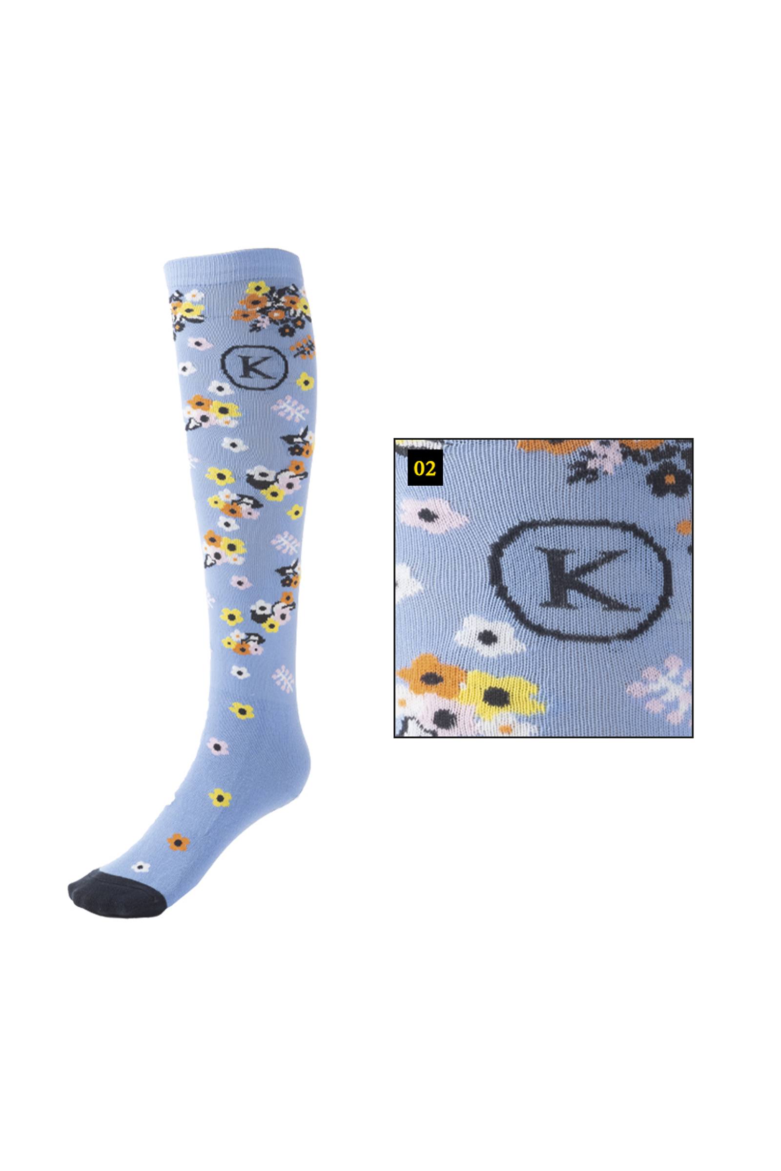 Lightblue/Multicolor Kavalkade Kaval Socks Summer Thin Riding Socks
