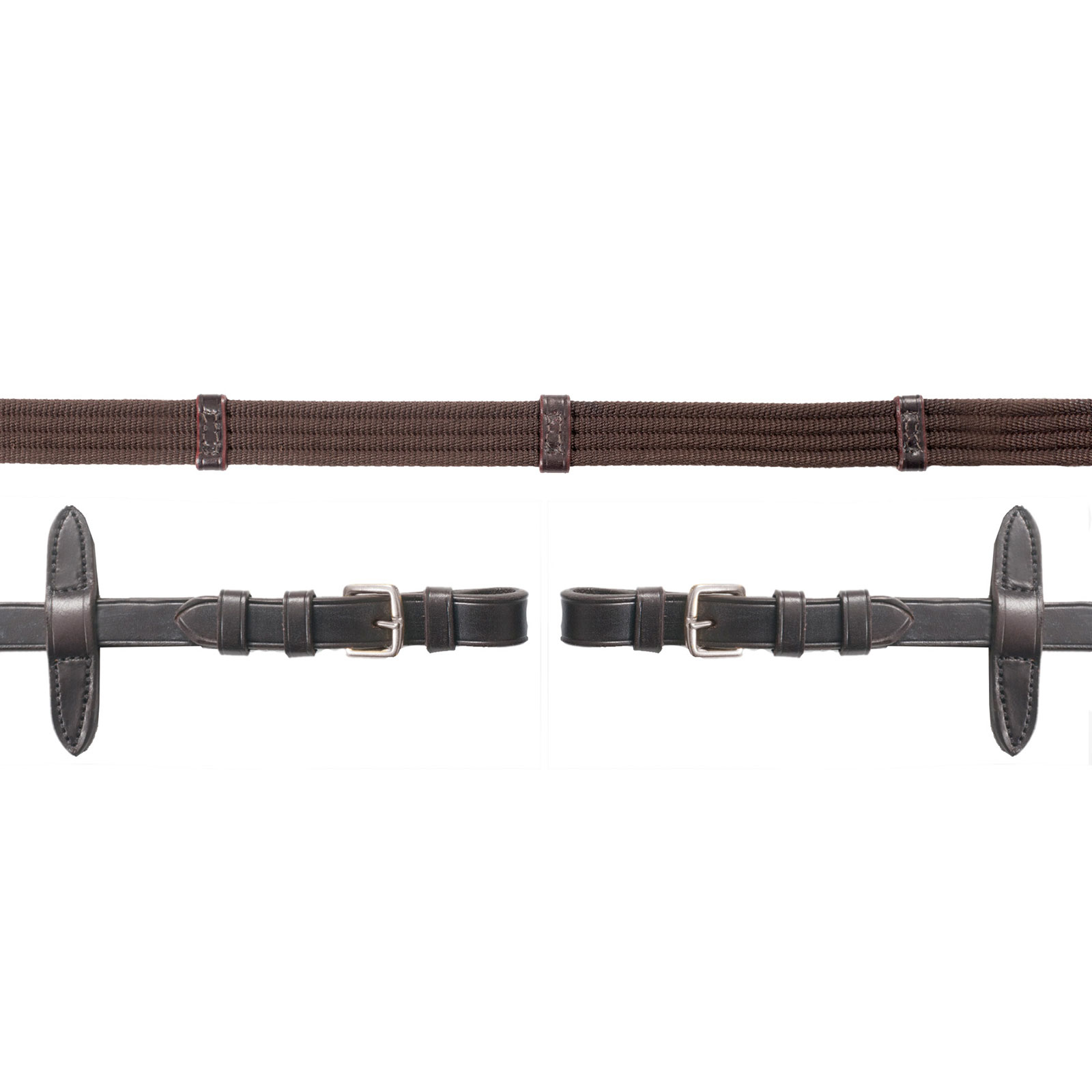 Brown/Silver Schockemöhle Sports Neo webbing strap, buckle