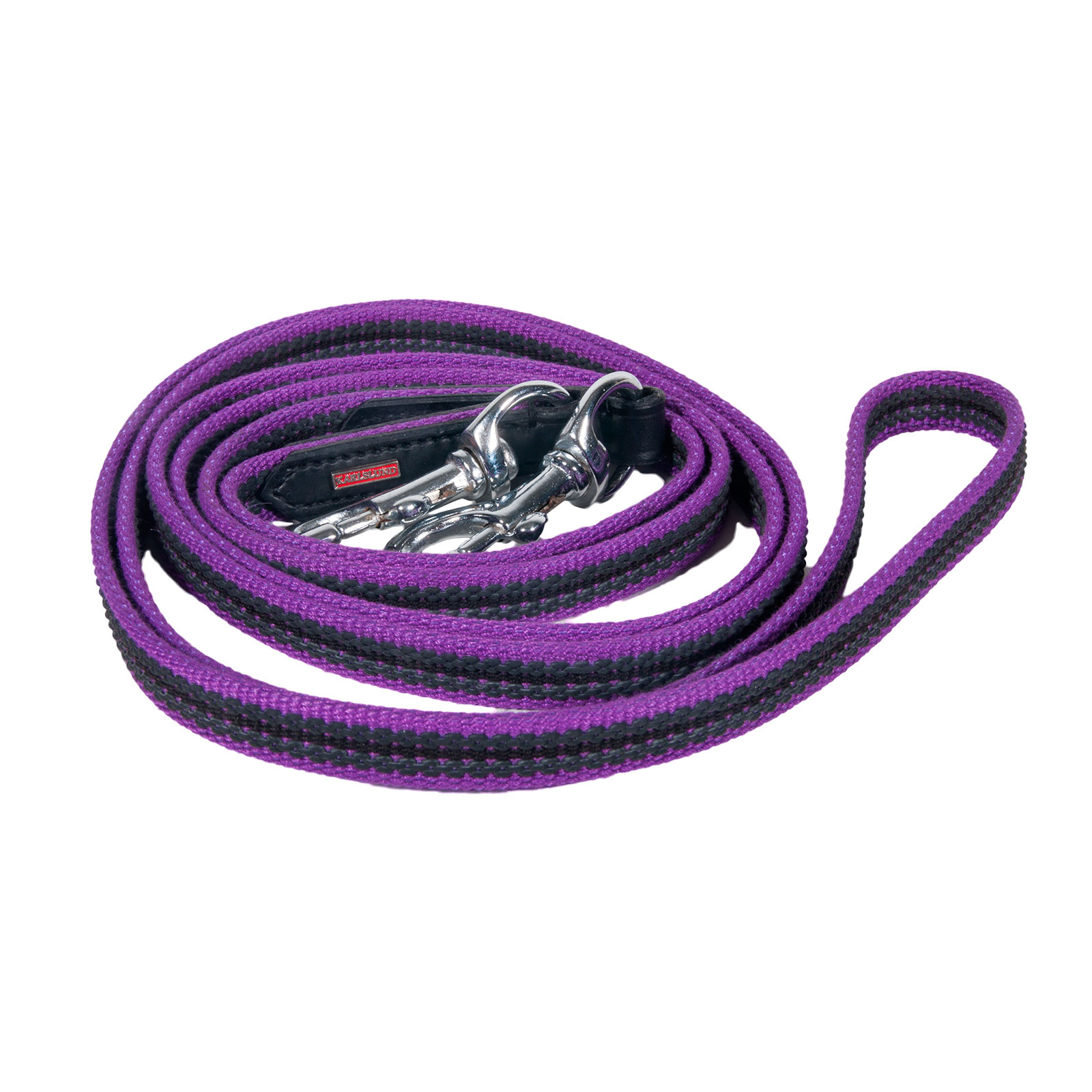 Purple/Chrome Karlslund Woven rubber reins