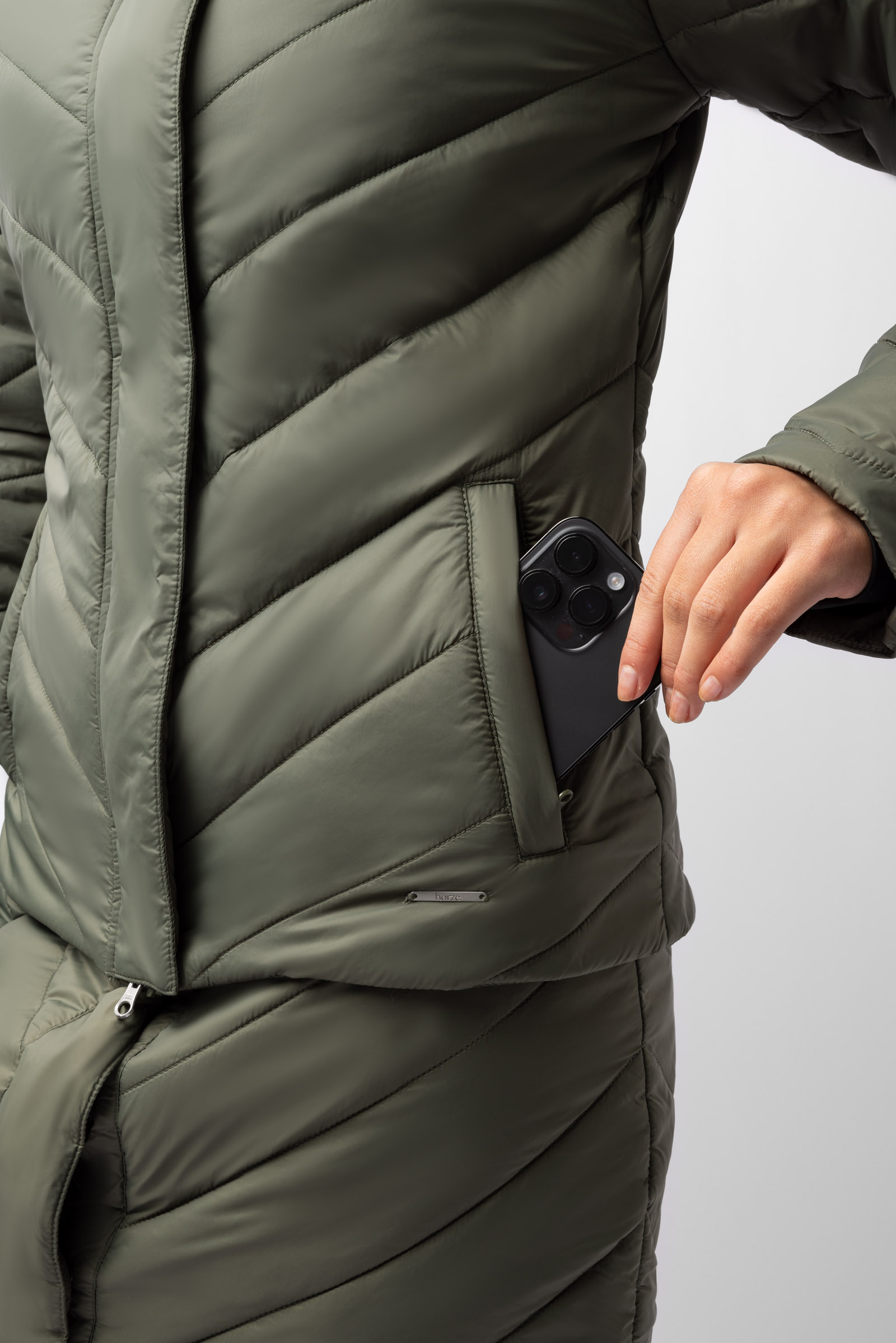 Horze Aurora Padded Parka Riding Riding Jacket with Removable Skirt