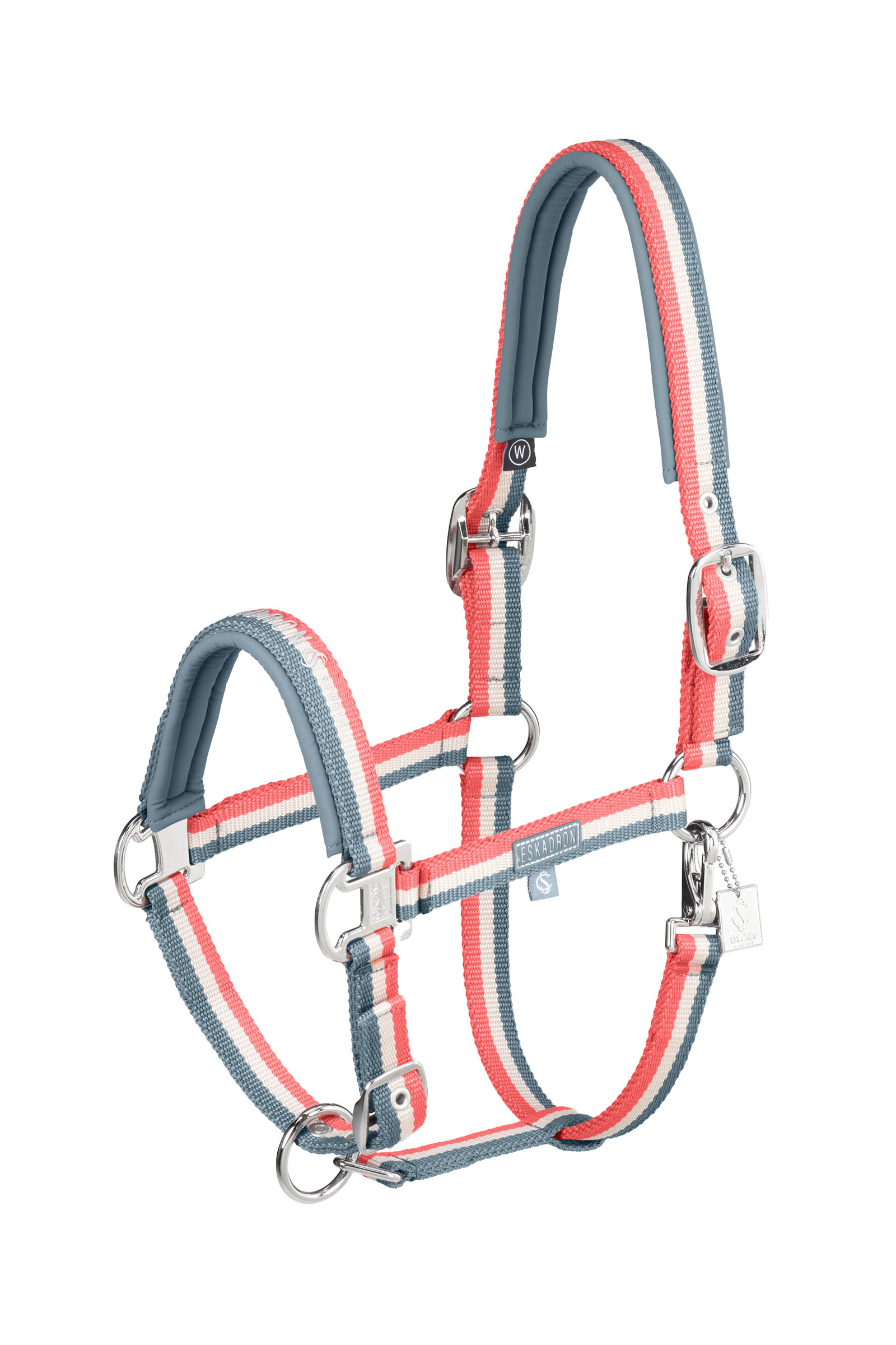 steel blue-greige-coral blossom Eskadron Classic Sports SS25 Double Pin Headcollar
