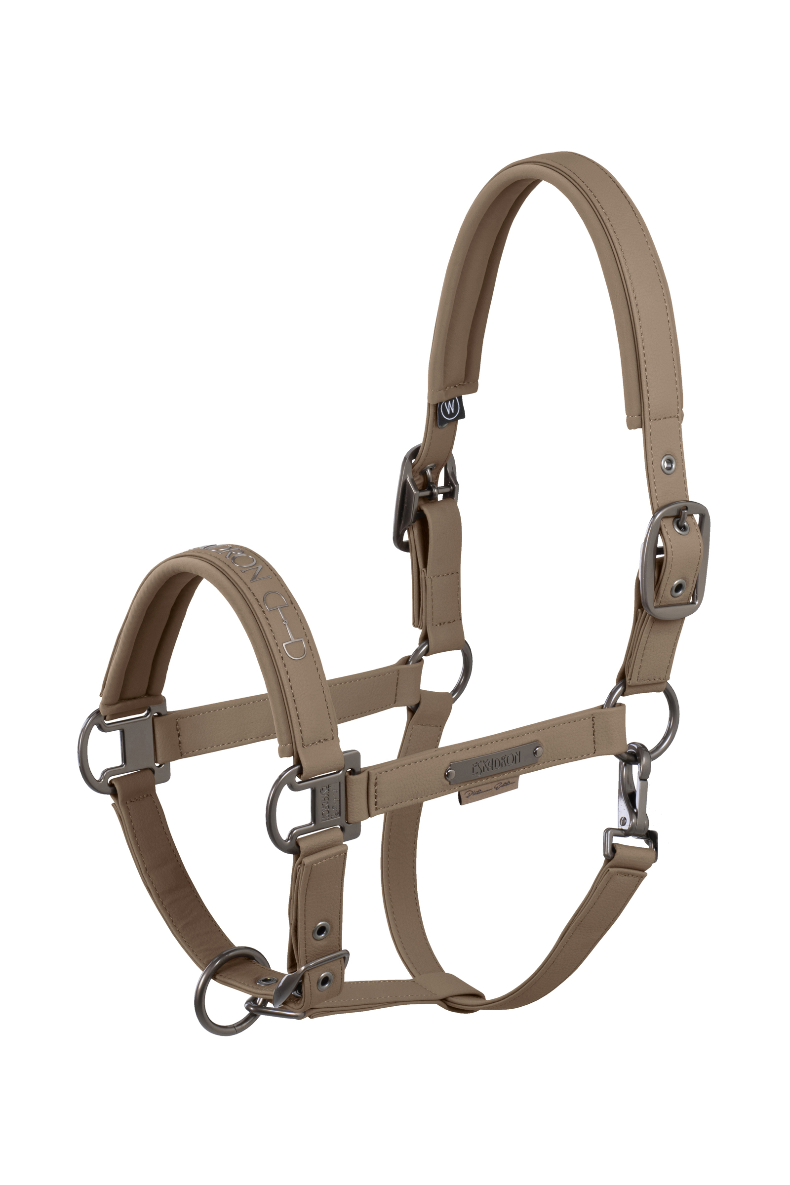 Smoky Taupe Eskadron Platinum 25 Faux Leather Double Pin Headcollar