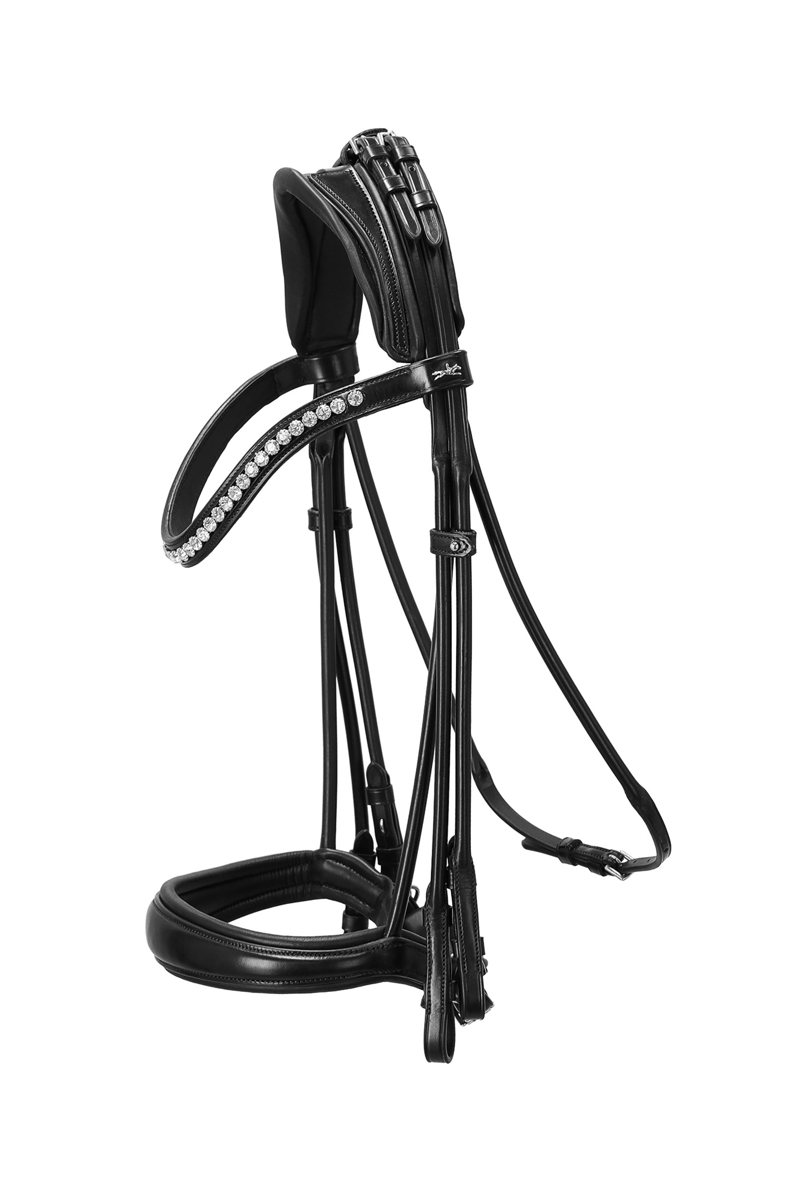 black/silver Schockem&ouml;hle Sports Kensington Double Bridle rolled