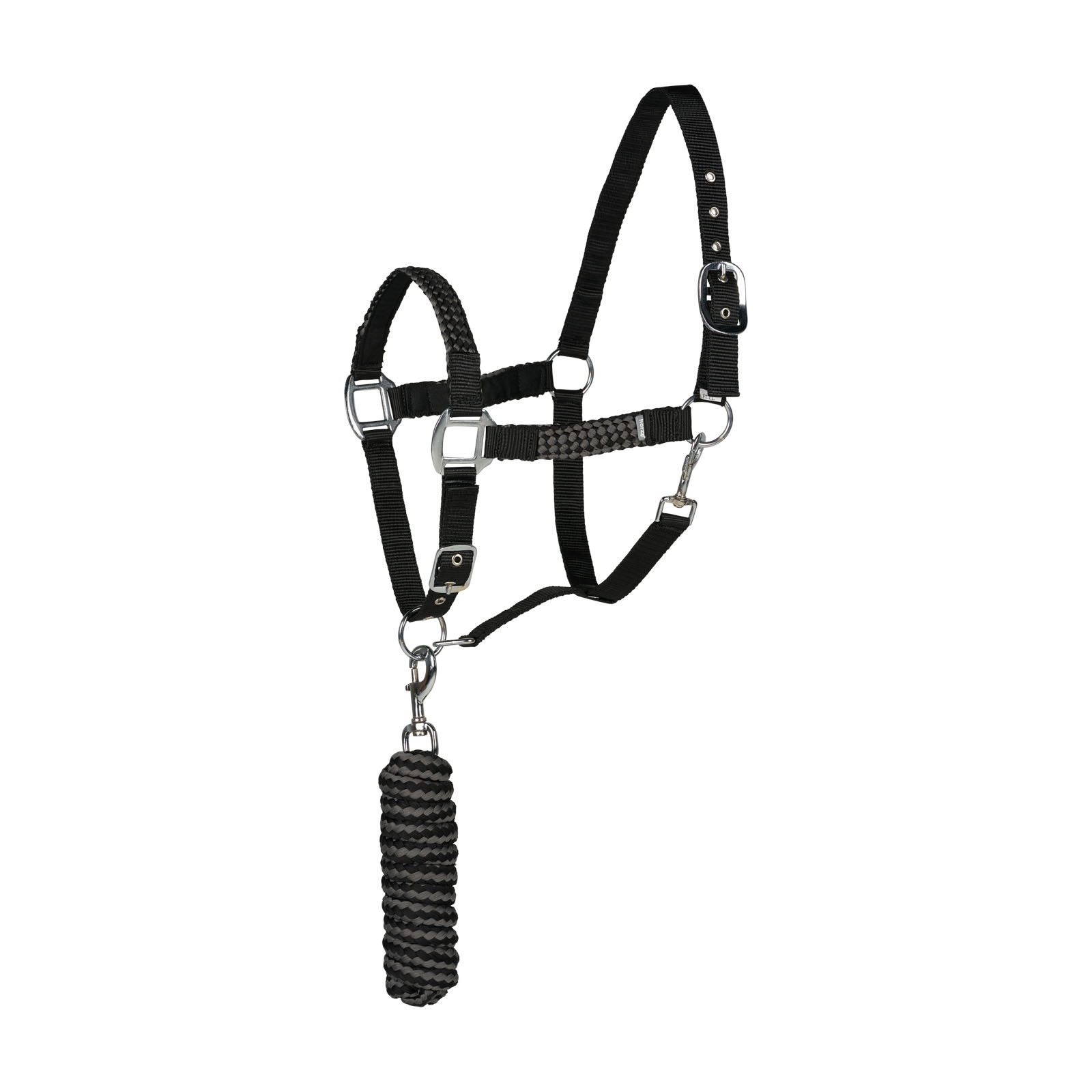 Black/Steel Grey Horze Chicago Halter & Lead Set