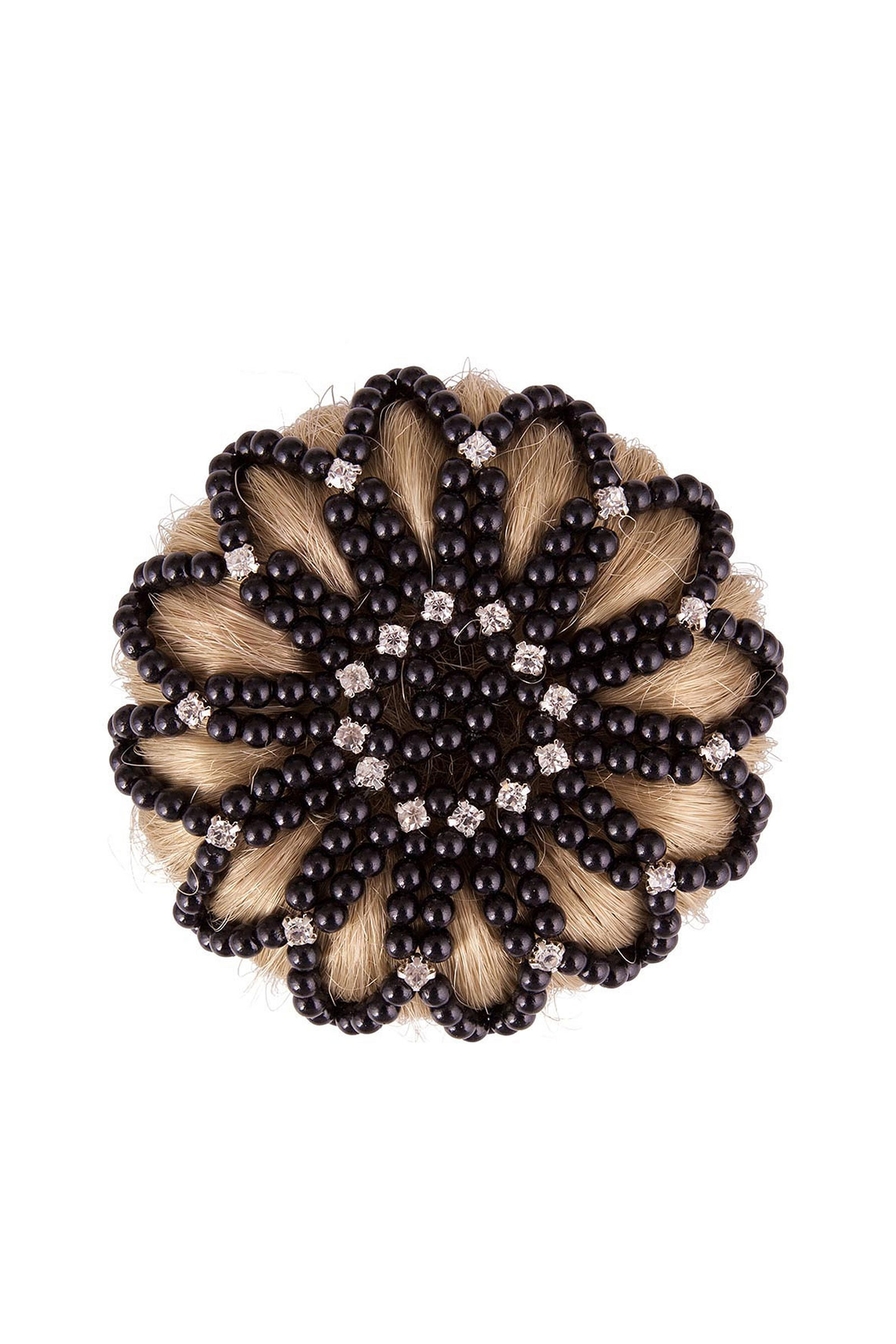 Black BR Bun Net Pearl Diamond
