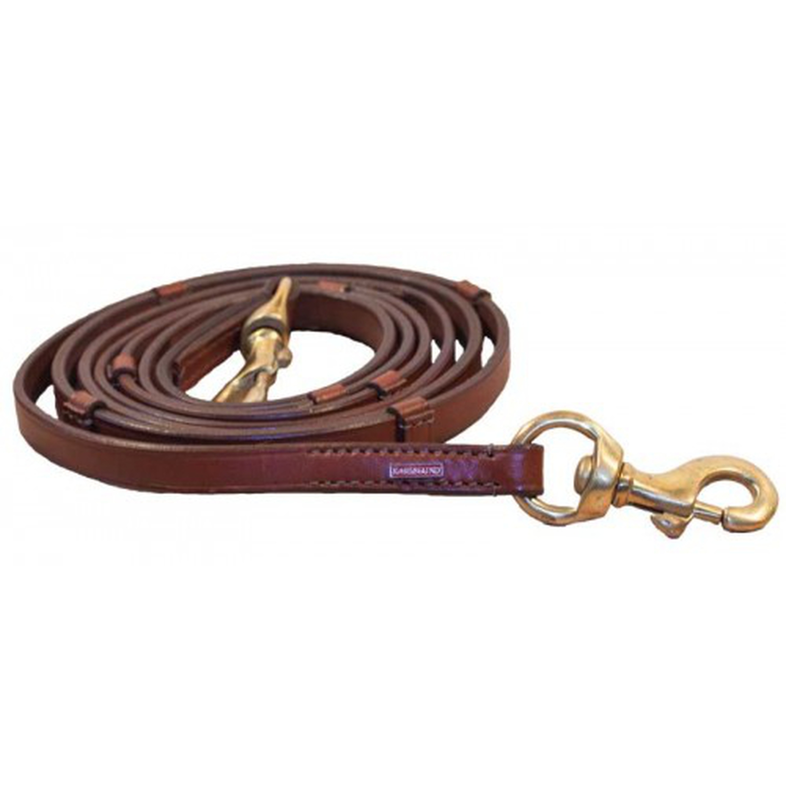 Brown/Brass Karlslund Leather reins