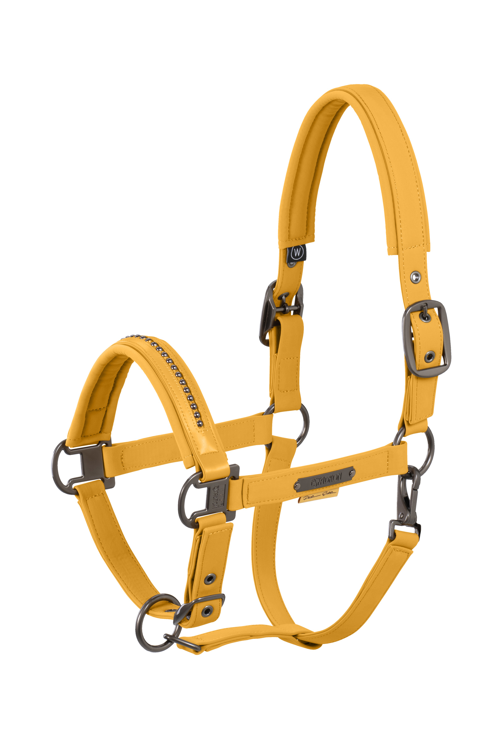 Golden Yellow Eskadron Platinum 25 Softshell Pearls Double Pin Headcollar