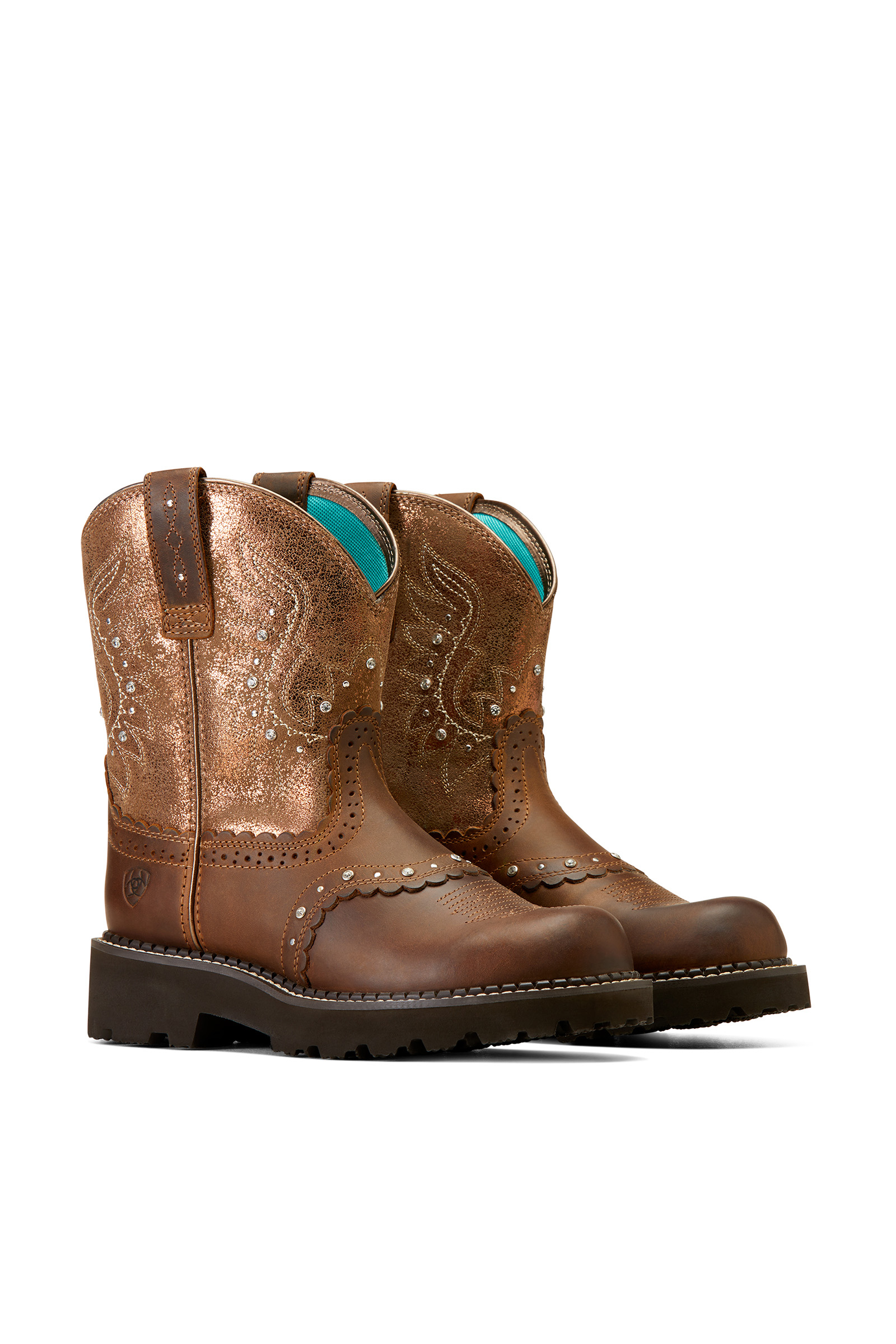 Distressed Brown/Copper Metallic Ariat Gembaby Women's Country Boots