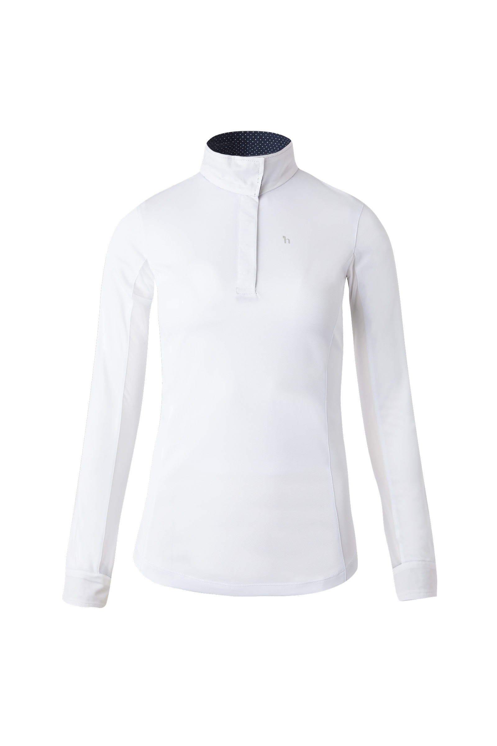 White/ Dark Navy Horze Blaire Women's Long-Sleeved Functional Show Shirt