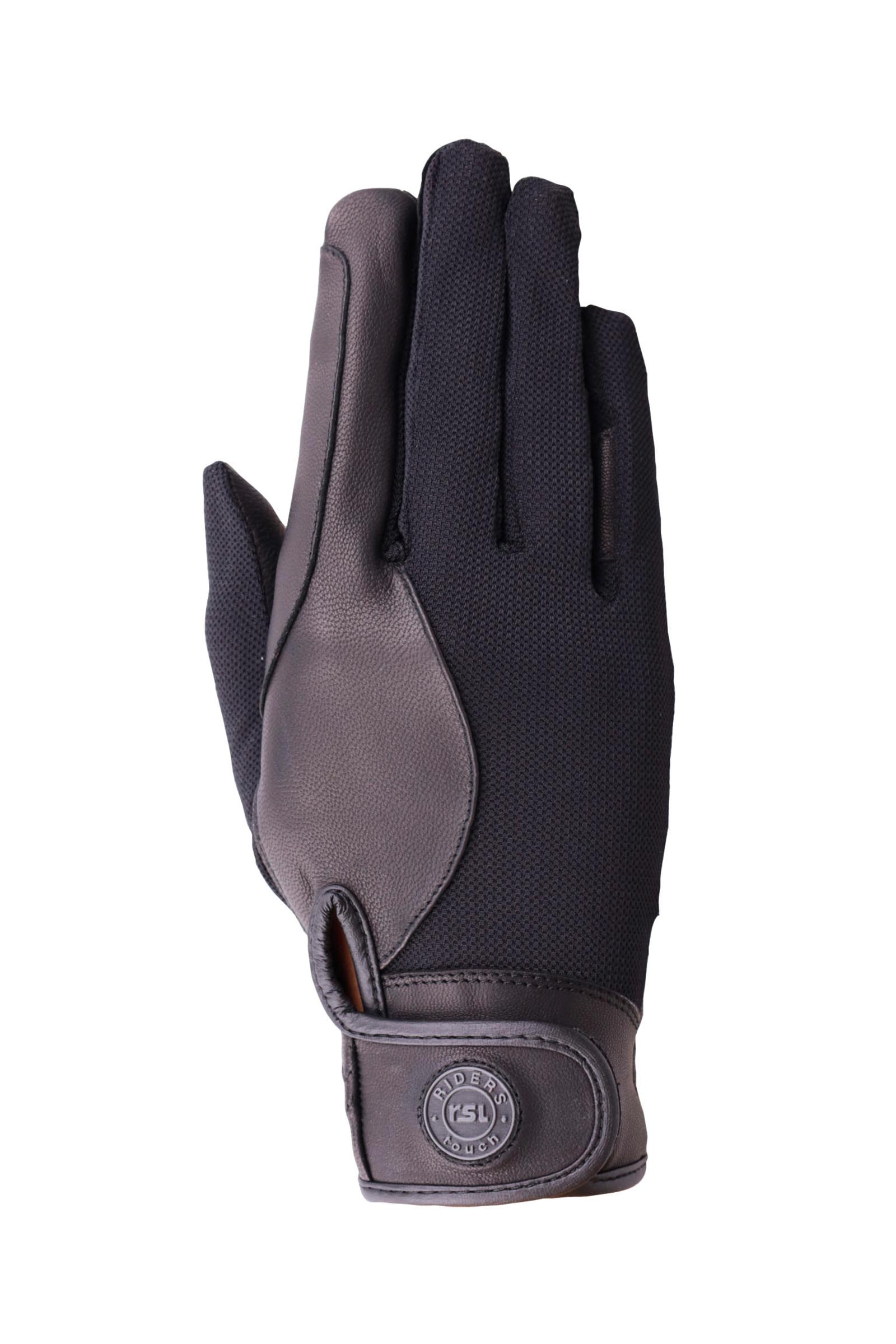 Black RSL Osaka Goat Leather Riding Gloves