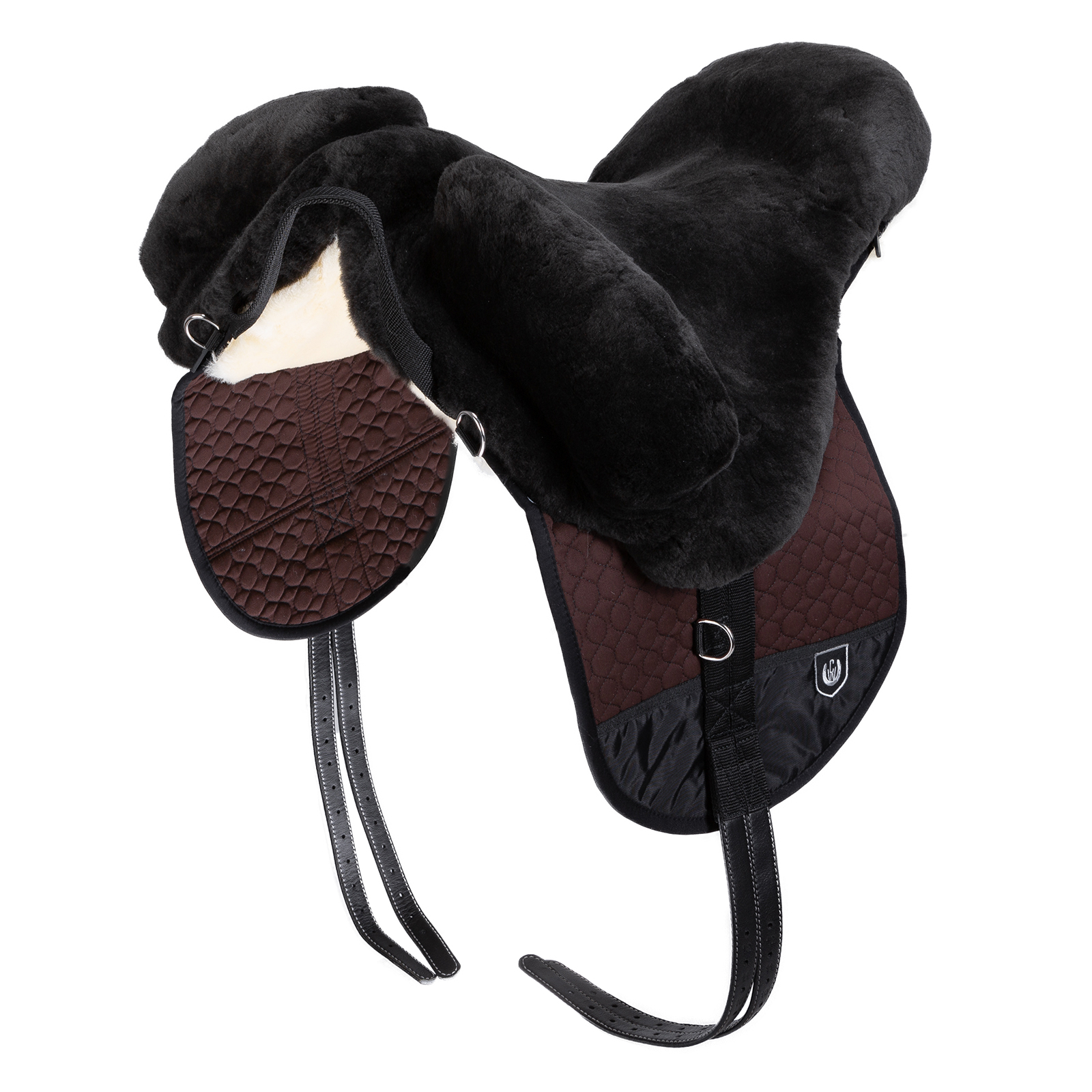 Brown/Brown/Natural Christ Premium Plus Shetland Lambskin Saddle 
