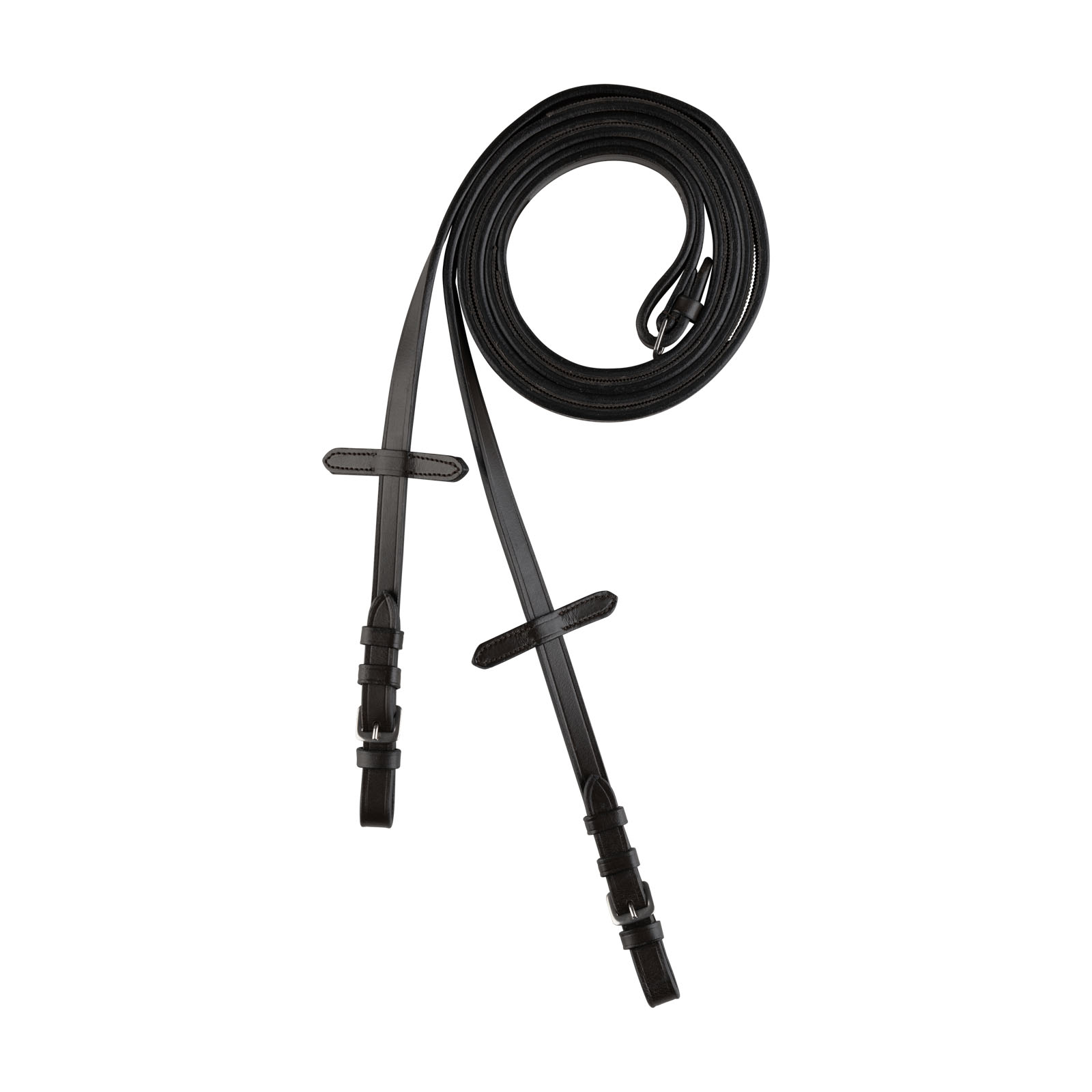 Dark Brown Horze Slim Reins with Rubber Inside