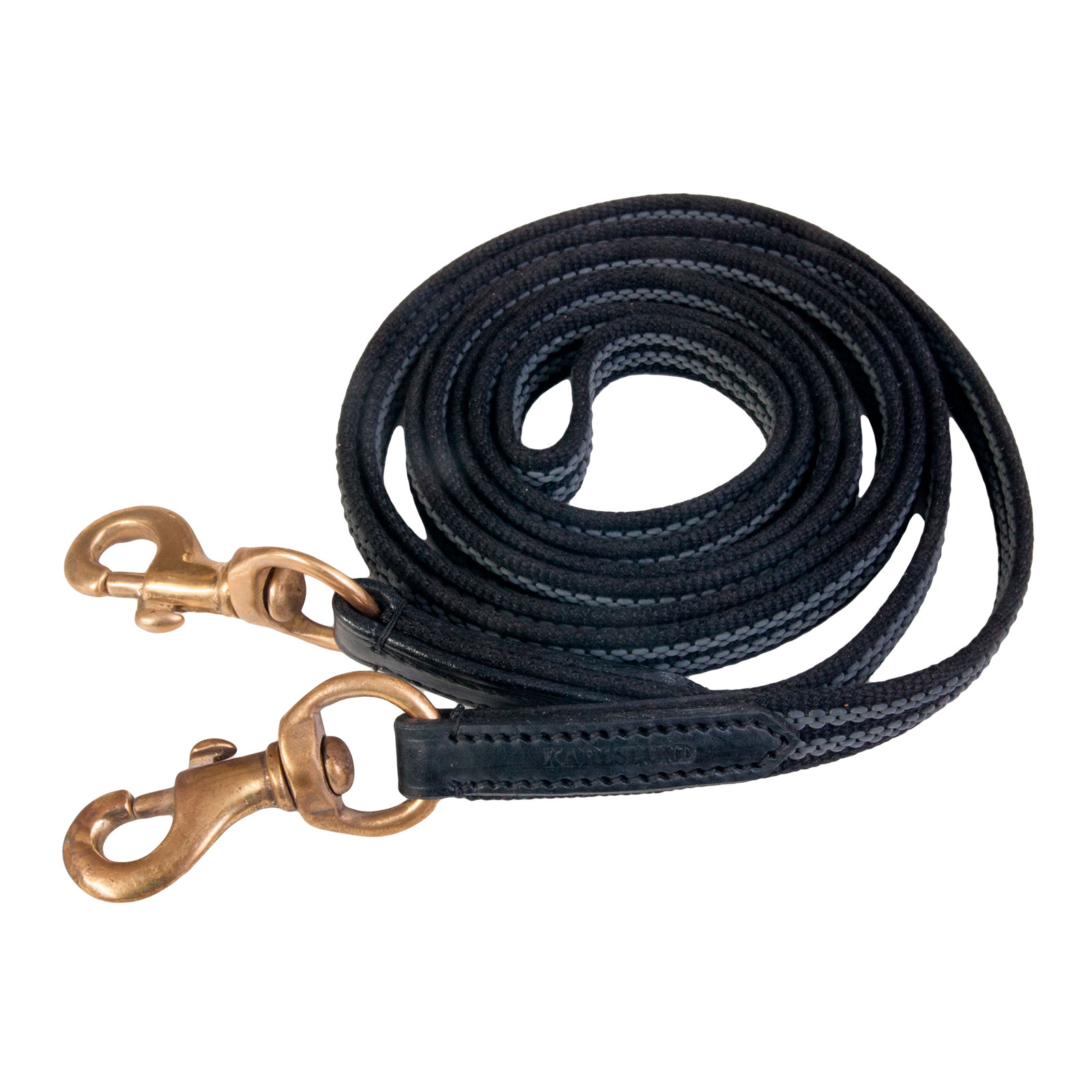 Black/Grey/Brass Karlslund Woven rubber reins