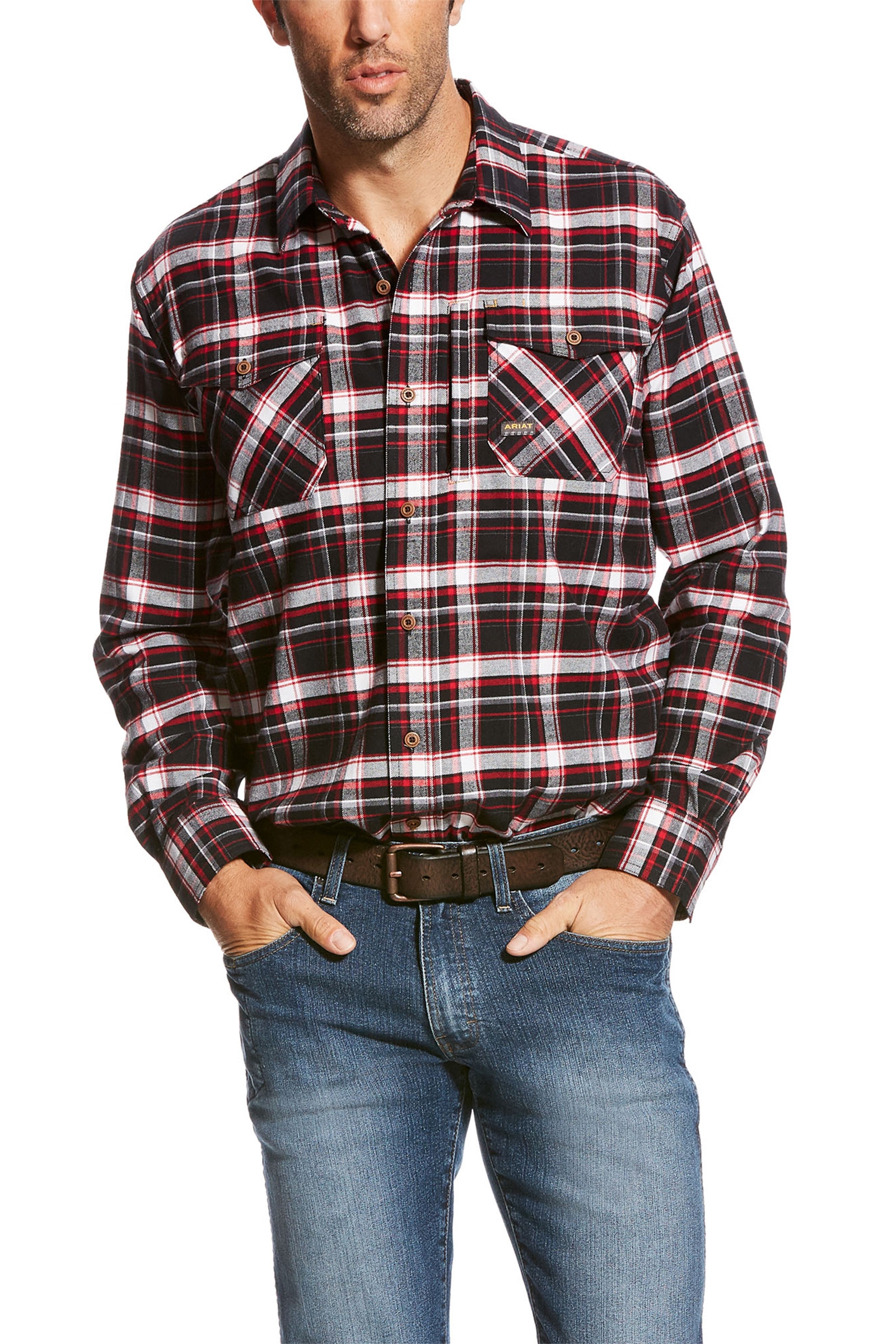 Allure Plaid Ariat Rebar Flannel DuraStretch Men's Work Shirt